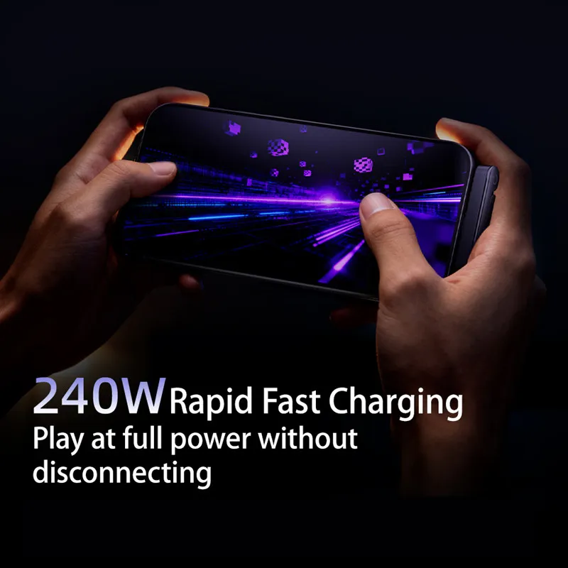 240W USB-C to USB-C Fast Charging Cable with Foldable Phone Stand, Right-Angle Type-C PD Cable, Flat Durable Cable for iPhone 16/15, Samsung Galaxy S24/S23, iPad, Laptop – Black