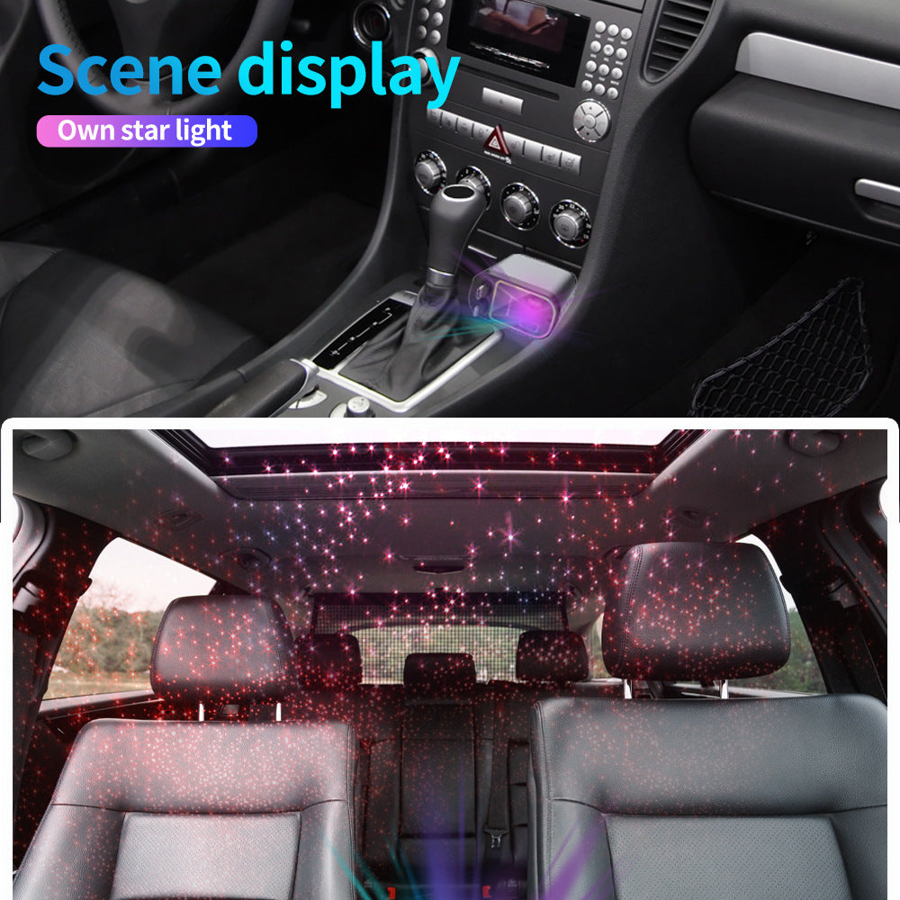 Chargeur Voiture 4-en-1 avec Câbles Rétractables & Projecteur Ciel Étoilé LED