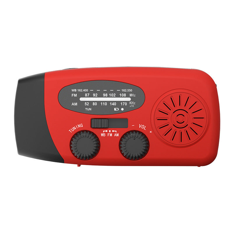 Foreign trade e-commerce hot sale multi-function hand crank radio emergency disaster prevention SOS radio strong light flashlight portable